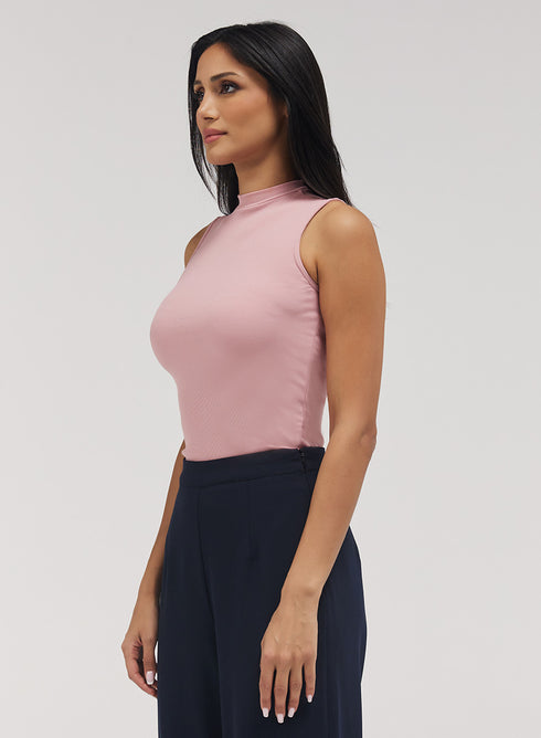 Rib Skinny Top - Salmon Pink